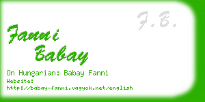 fanni babay business card